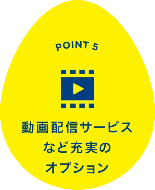 動画配信サービスなど充実のオプション