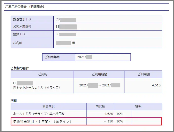 割引の確認方法